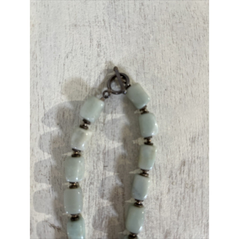 Resin Beige Rose Light Blue Beaded‎ Statement Piece Boho Necklace Adult - Picture 3 of 5